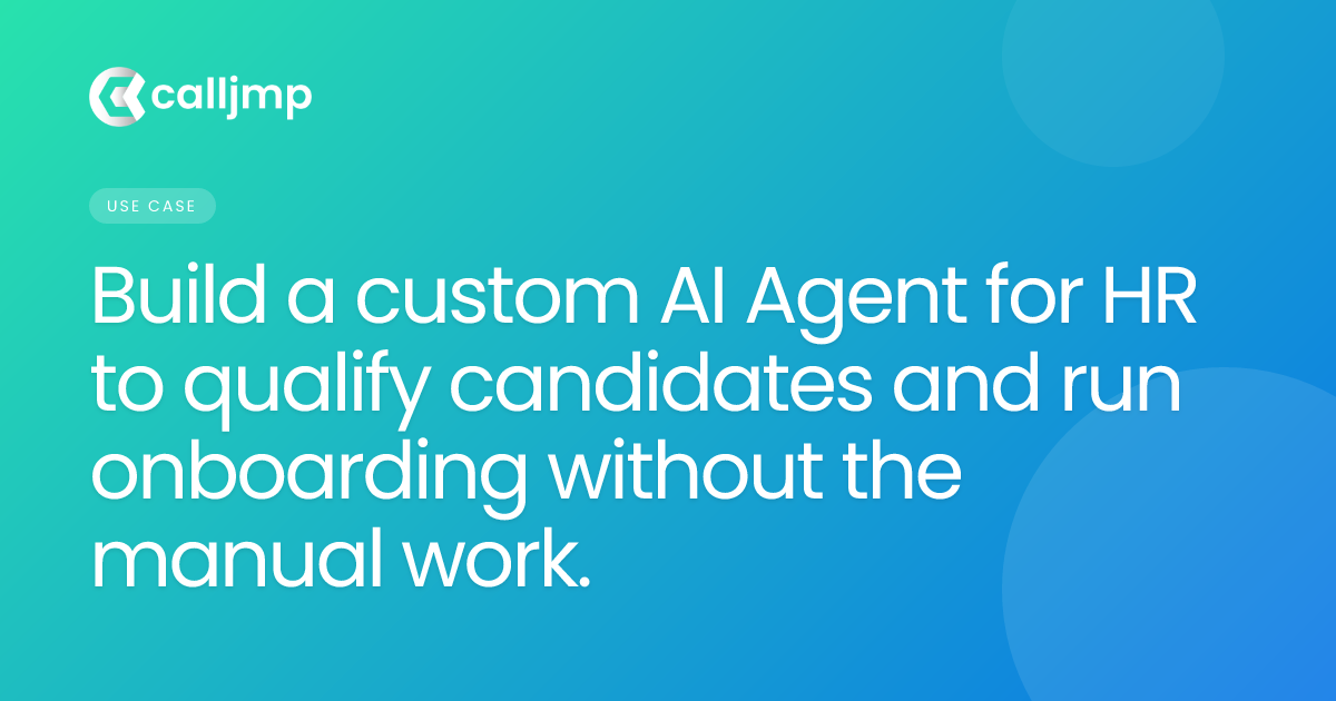 Build a custom AI Agent for HR to qualify candidates and run onboarding without the manual work.