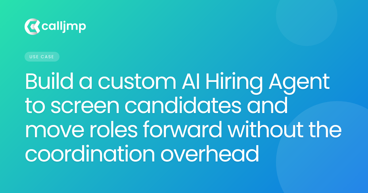 Build a custom AI Hiring Agent to screen candidates and move roles forward without the coordination overhead