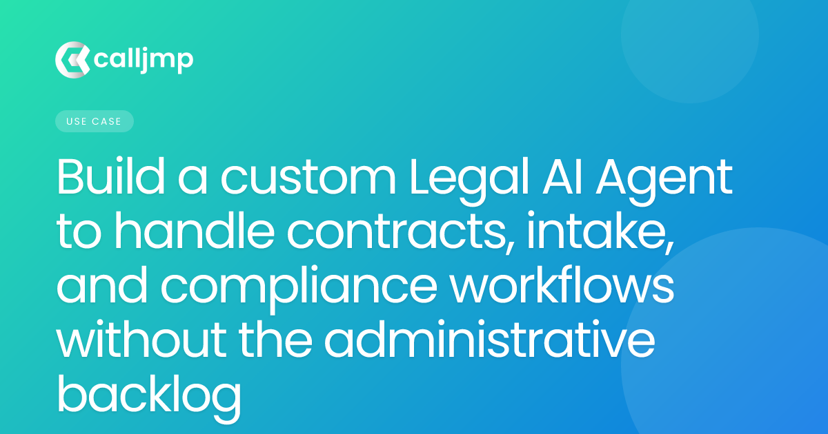 Build a custom Legal AI Agent to handle contracts, intake, and compliance workflows without the administrative backlog